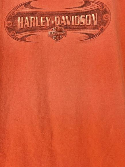 Harley Davidson Shirt Tank Top Orlando Florida USA Y2K Orange SUN FADED XL - Picture 3 of 12